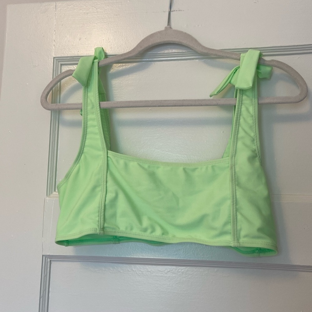 Green bikini top, size L